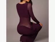 Silquee Robe droite élégante et sexy en maille pour femmes 