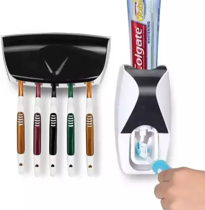 Distributeur automatique de dentifrice + Porte-brosses – Hygiène et organisation au top !