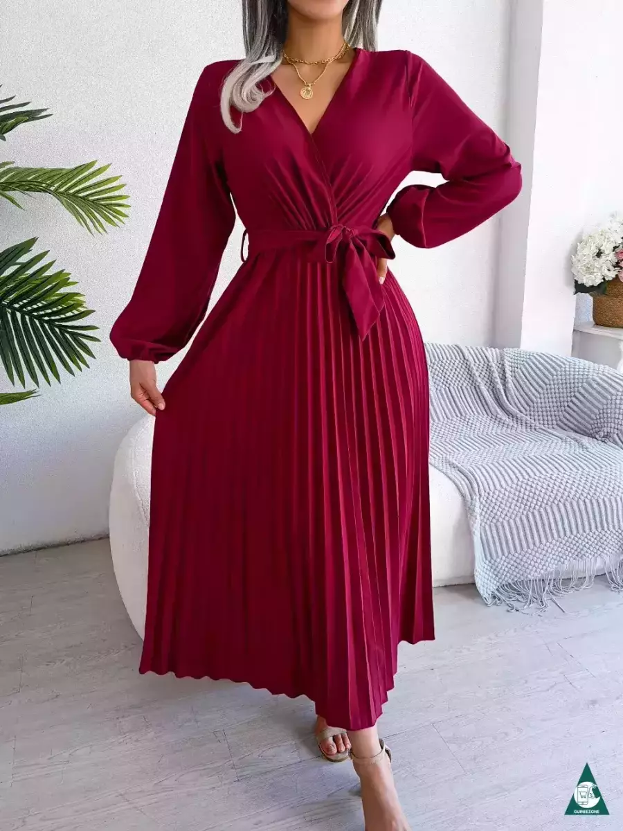 Robe maxi plissée