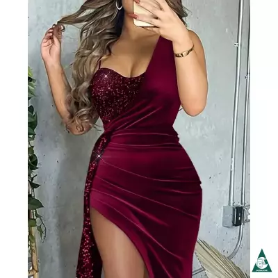 Robe de soirée fendue 