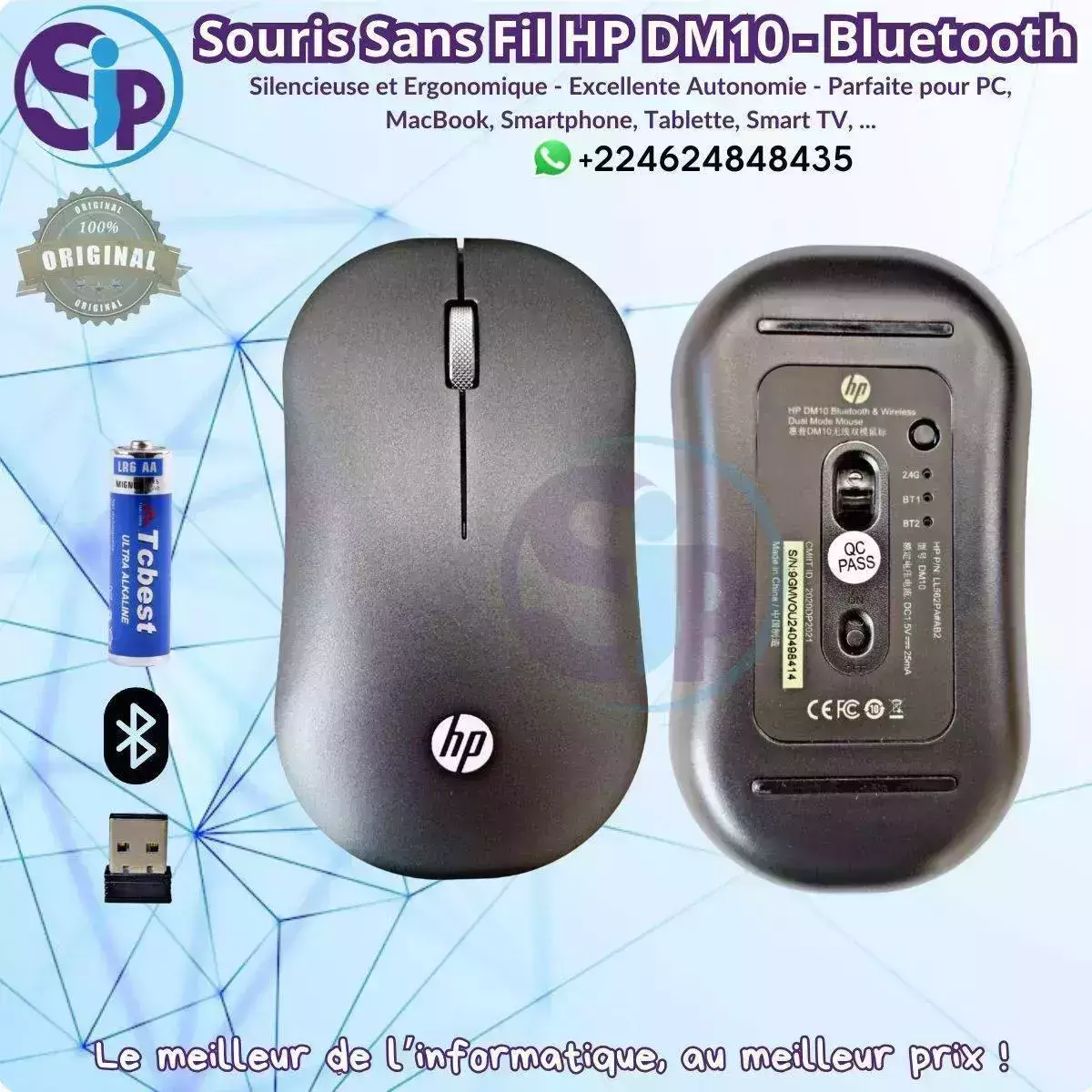 Souris Sans Fil HP DM10 – Précision et Confort au Rendez-vous !