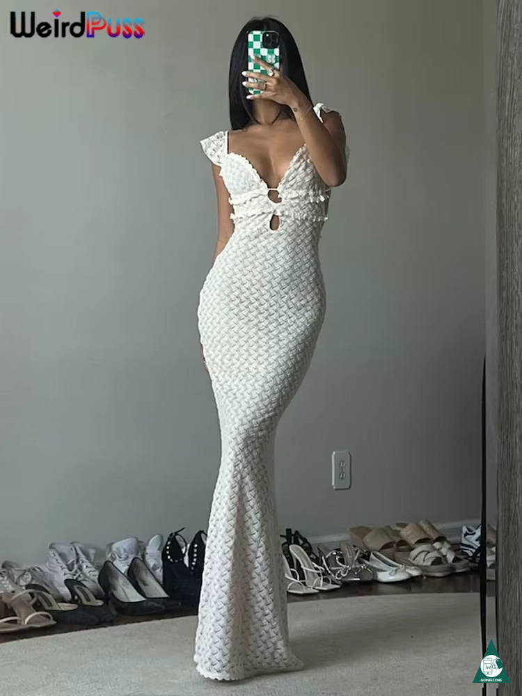 Robe femme creux volants