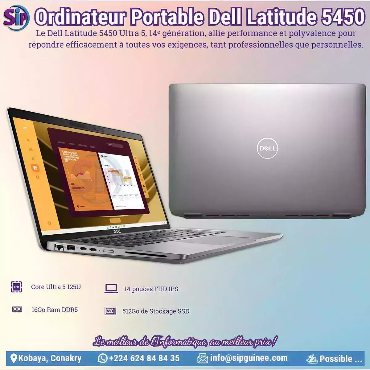 Ordinateur Portable Dell Latitude 5450 Ultra 5 _16G/512G