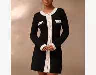  Glamour nouveau cardigan élégant en tricot noir idéal pour les fêtes 